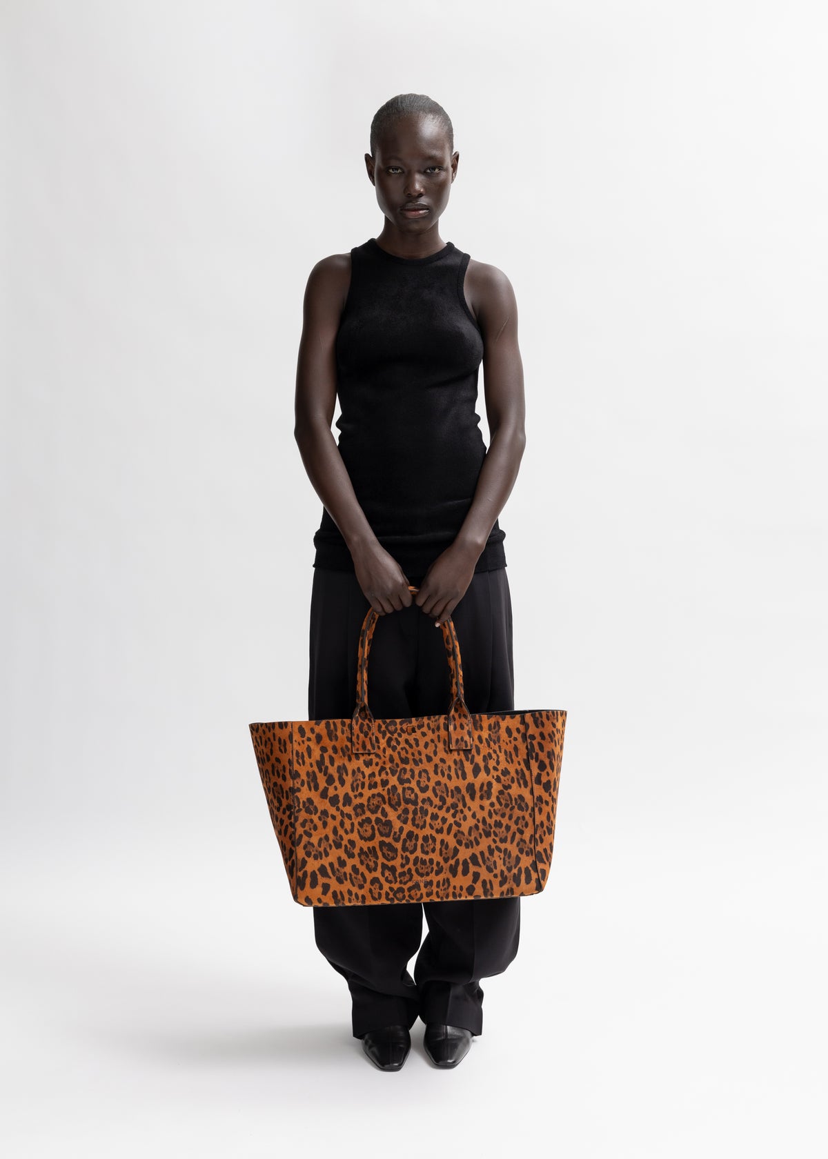 LARGE FILIPPO BAG - LEOPARD SUEDE