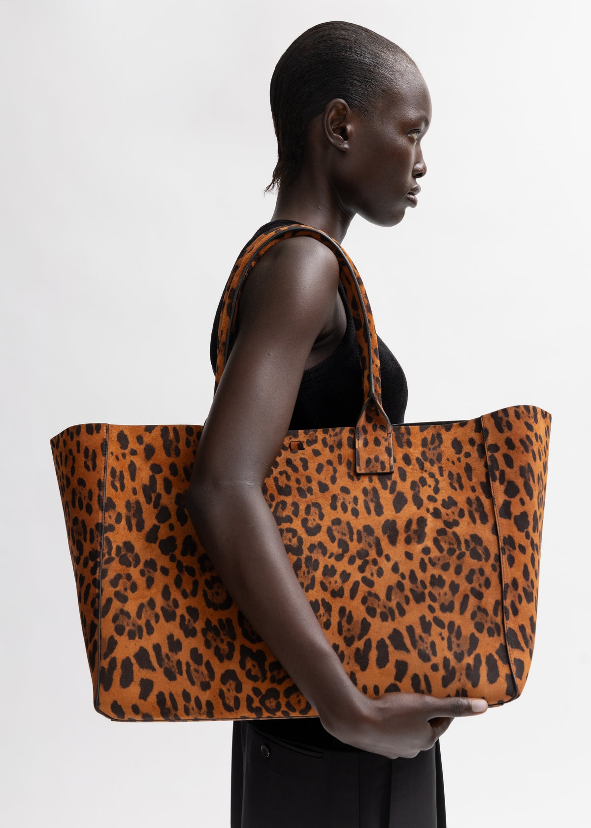 LARGE FILIPPO BAG - LEOPARD SUEDE