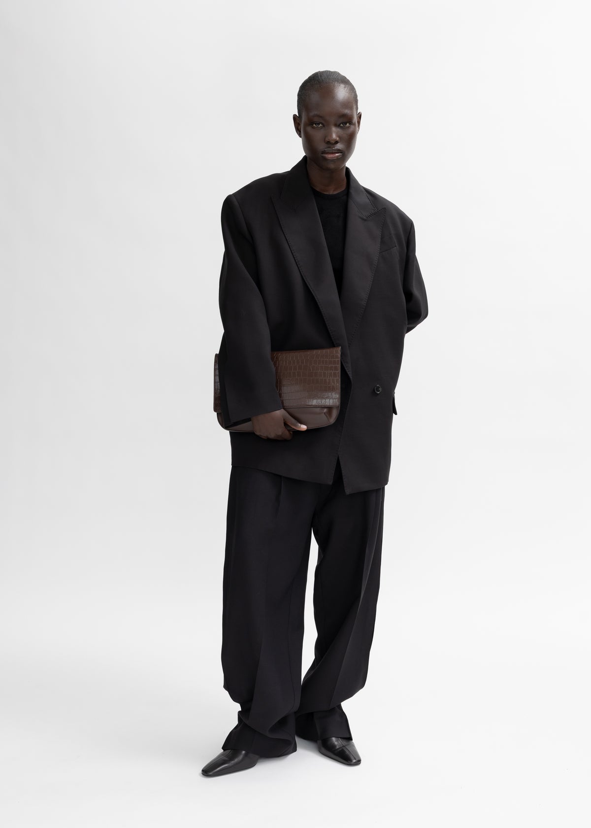 JOELE MIX BAG - VITELLO & CROCO DARK BROWN