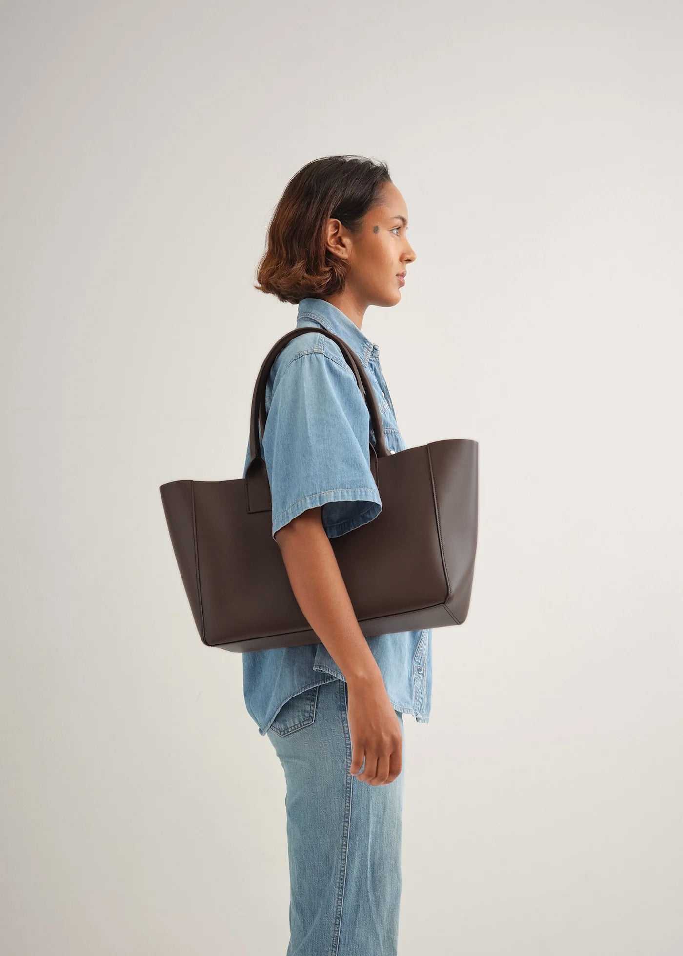 FILIPPO WORK BAG - DARK BROWN VITELLO