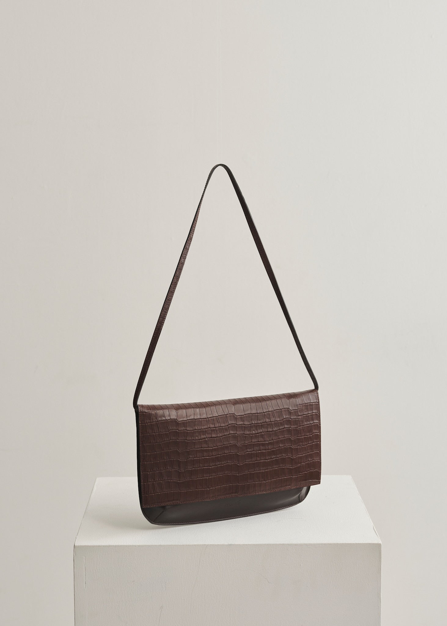 JOELE MIX BAG - VITELLO & CROCO DARK BROWN