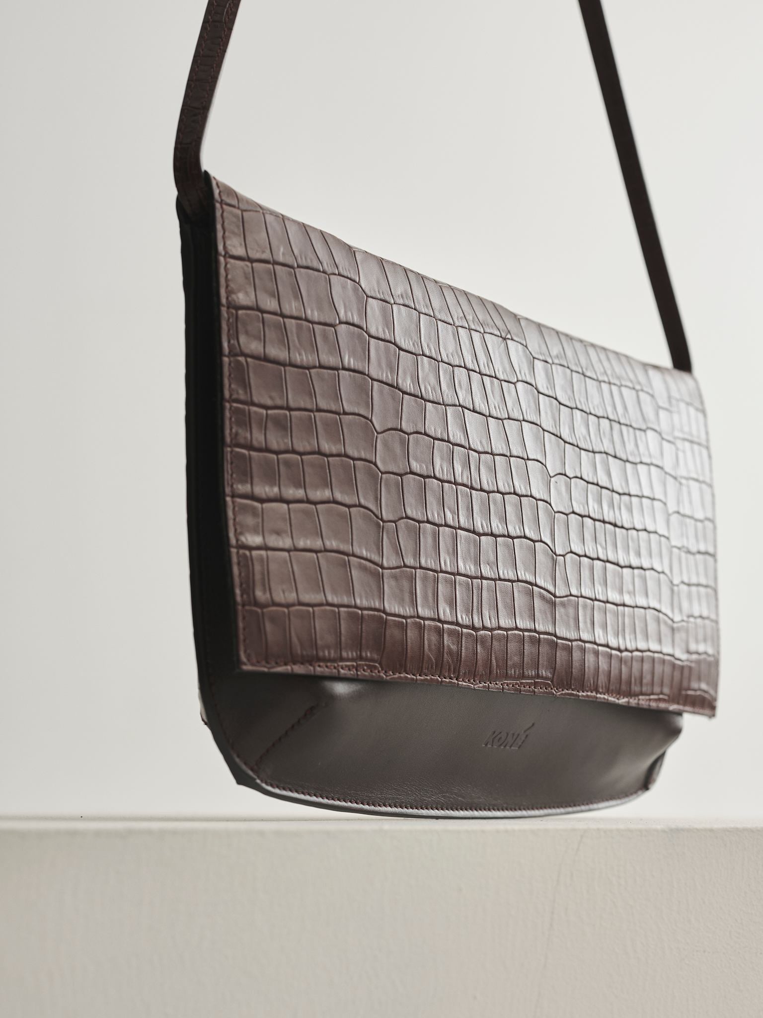 JOELE MIX BAG - VITELLO & CROCO DARK BROWN