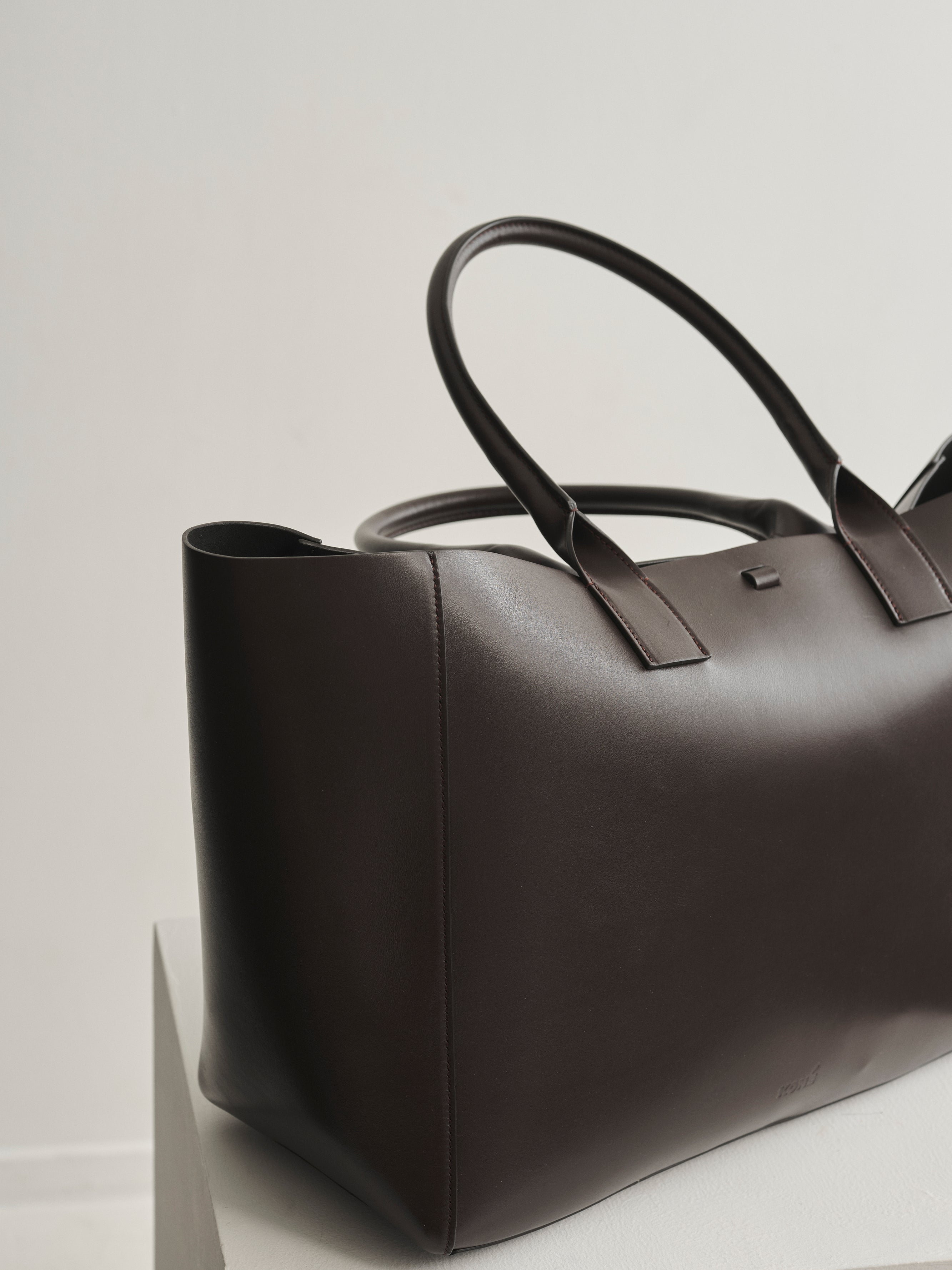 LARGE FILIPPO BAG - DARK BROWN VITELLO