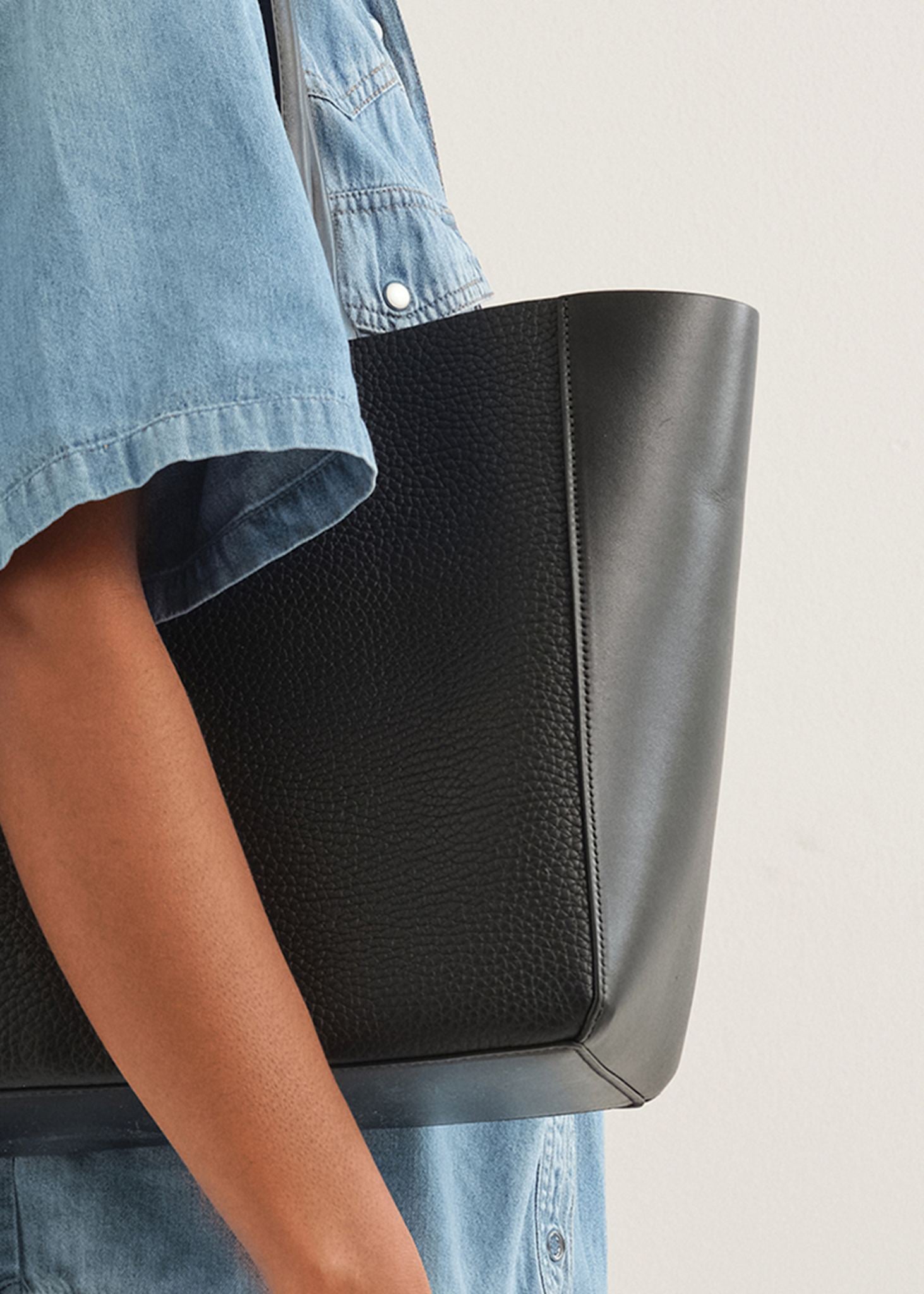 FILIPPO WORK BAG MIX - BLACK/BLACK VITELLO+RIO