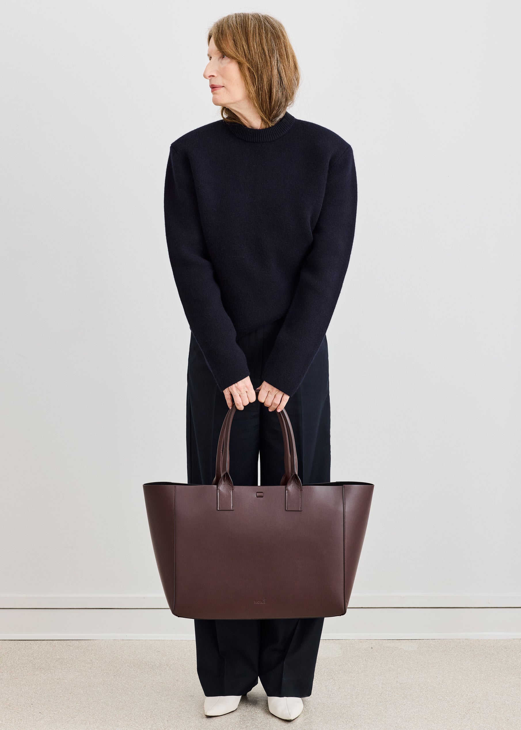 LARGE FILIPPO BAG - DARK BROWN VITELLO