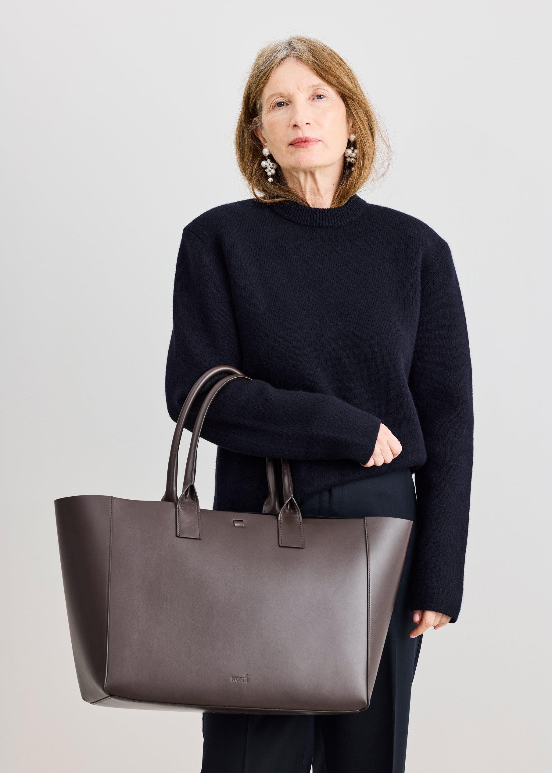 LARGE FILIPPO BAG - DARK BROWN VITELLO