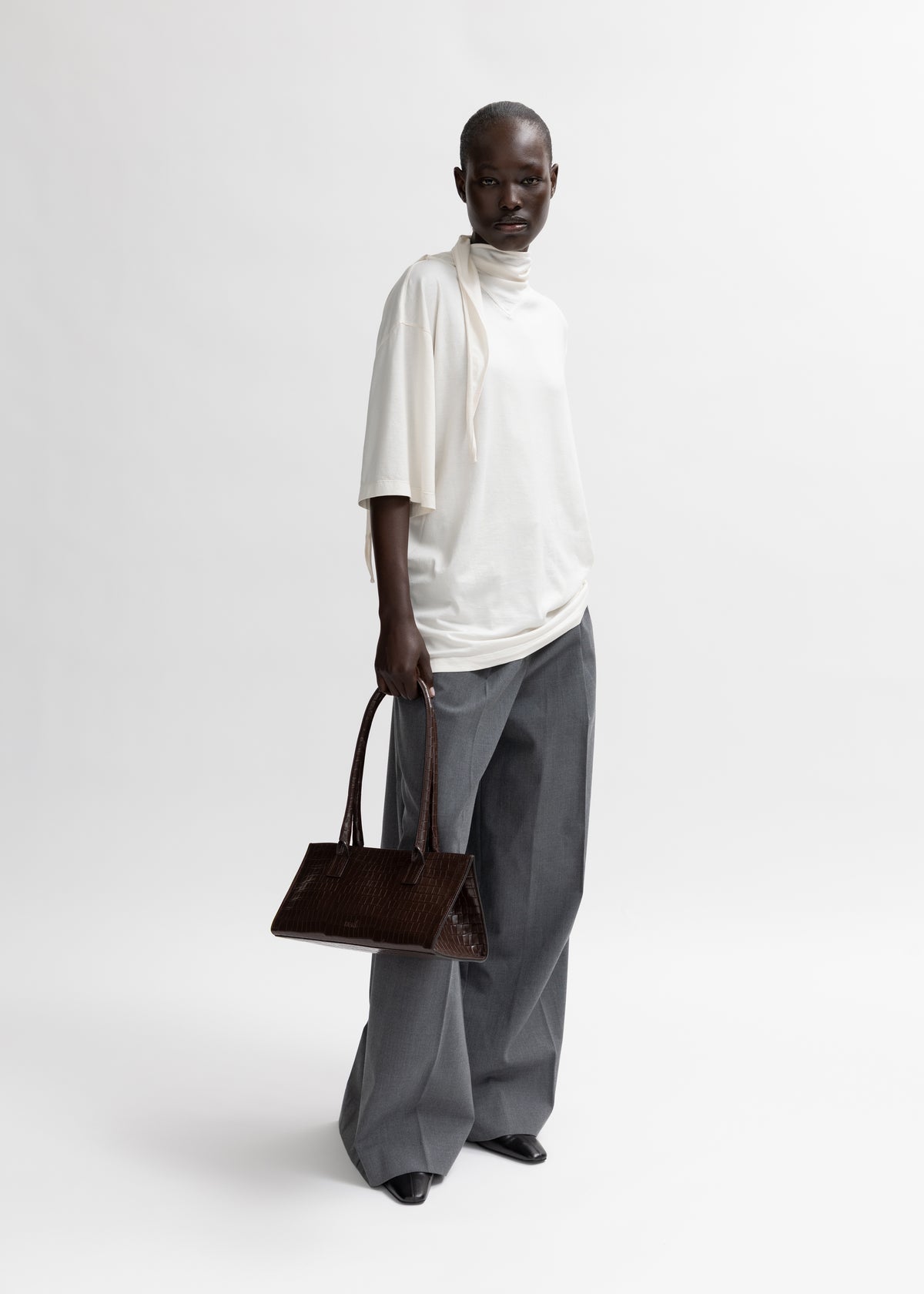 KETTY BAG - DARK BROWN CROCO