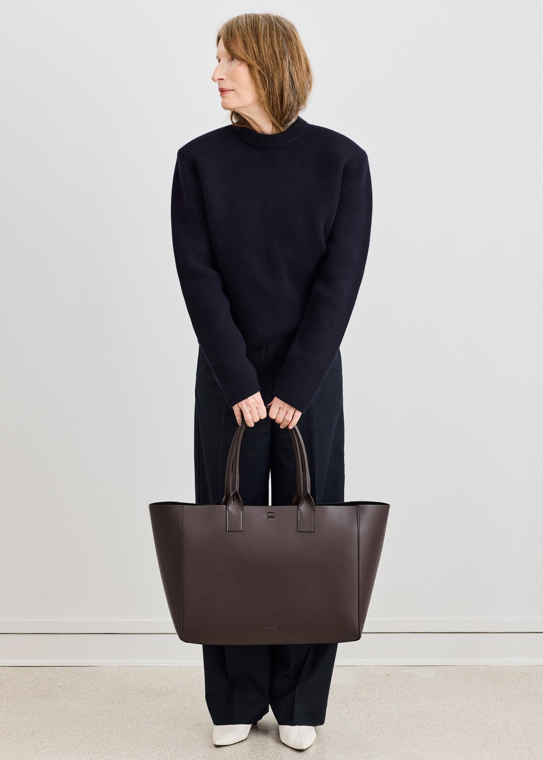 LARGE FILIPPO BAG - DARK BROWN VITELLO